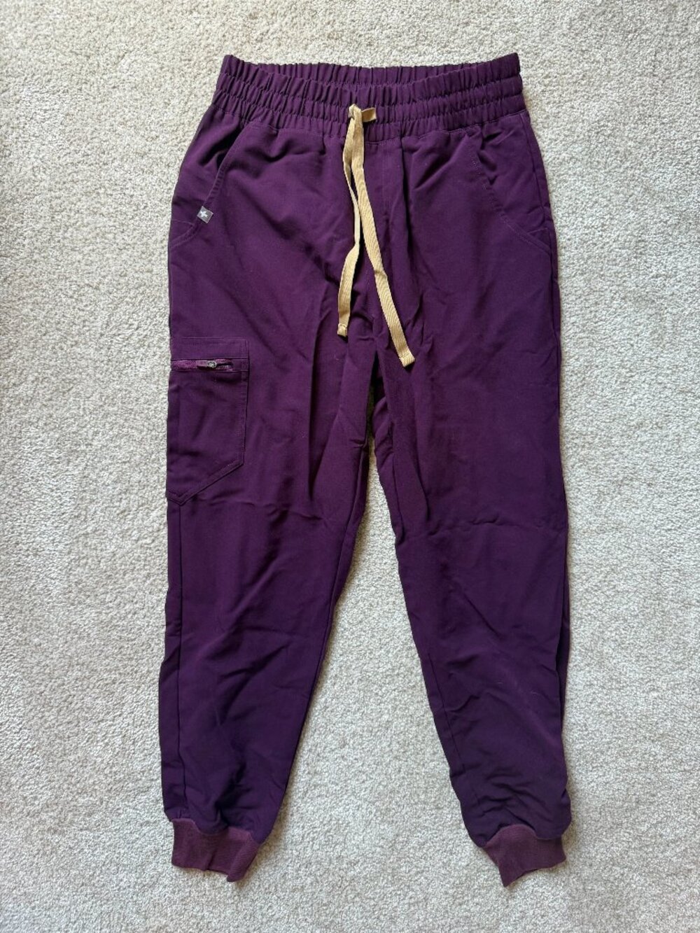FIGS Jogger Scrub Pants Plum Eggplant Purple Small Petite S/P
